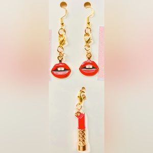 BWT HANDMADE PAIR OF EARRINGS WITH EXTRA CHARMS